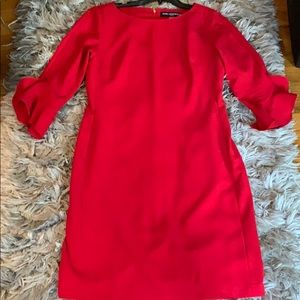 Karl Lagerfeld Size 10 Red Dress Bell Sleeves